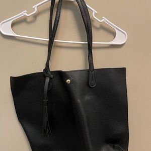 Black Over the Shoulder Tote Bag